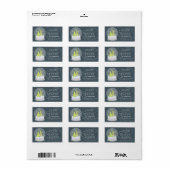 Étiquette Arbre de Noël Neige Globe Marine Adresse bleue (Feuille entière)