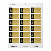 Étiquette Arbre de Noël Or élégant (Feuille entière)