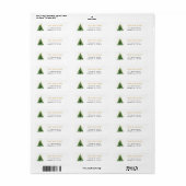 Étiquette Arbre de Noël Pin Moderne Aquarelle (Feuille entière)