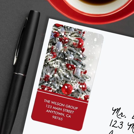 Étiquette Arbre de Noël plein Adresse de retour