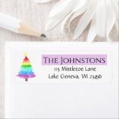 Étiquette Arbre de Noël Rainbow (En situation)