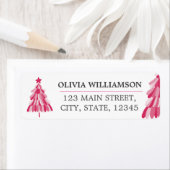 Étiquette Arbre de Noël rose (En situation)