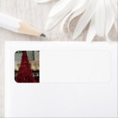 Étiquette Arbre de Noël rouge - NYC (En situation)