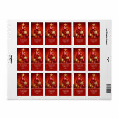 Étiquette Arbre de Noël rouge Ornements Retourner l'adresse (Feuille entière)