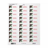 Étiquette Arbre de Noël rustique Red Holiday Adresse de reto (Feuille entière)