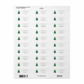 Étiquette Arbre de Noël Script Retourner l'adresse (Feuille entière)