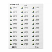 Étiquette Arbre de Noël stylisé rétro (Feuille entière)
