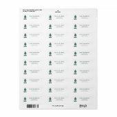 Étiquette Arbre de Noël Vert Rétro (Feuille entière)
