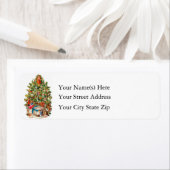 Étiquette Arbre de Noël Vintage (En situation)