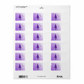 Étiquette Arbre de Noël Violet Fantaisiste (Feuille entière)