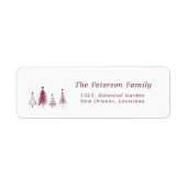 Étiquette Arbre de pin de Noël simple | Plum Purple Adresse (Devant)