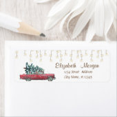 Étiquette Arbre de pin rétro - Luminaires à cordes (En situation)