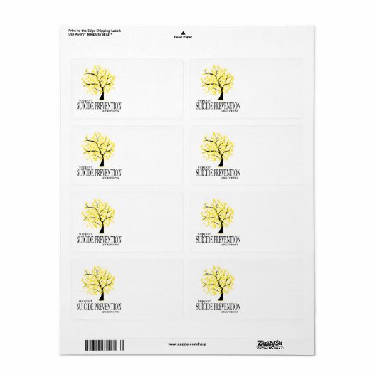 Étiquette Arbre de prévention du suicide (Feuille entière)