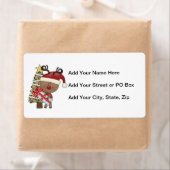 Étiquette Arbre de vacances de renne de Rudy (En situation)