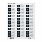 Étiquette Arbre de vie Ciel bleu nuit paisible (Feuille entière)