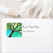 Étiquette Arbre d'hiver dans les tons verts (En situation)