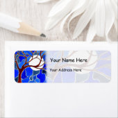 Étiquette Arbre et Lune sur toile - Bleu (En situation)