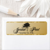 Étiquette Arbre géant de chêne sur Gold Cigar Band (En situation)