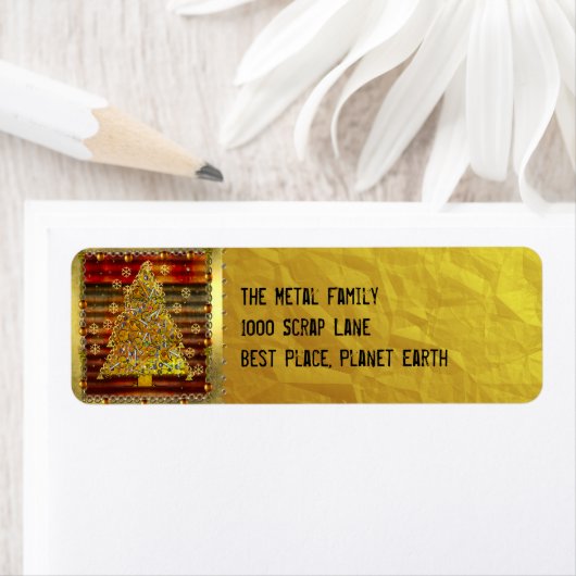 Étiquette Arbre métallique de Noël (En situation)