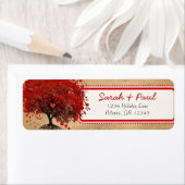 Étiquette Arbre mignon et fantaisiste à feuilles en forme de (En situation)