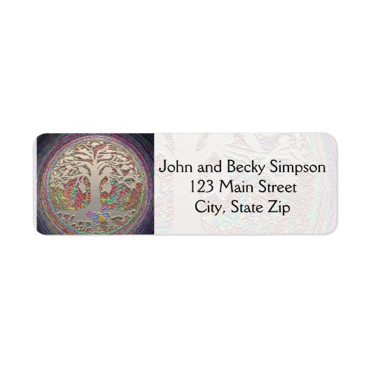 Étiquette Arbre or avec bouton (Devant)