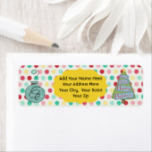 Étiquette Arbre sur les points Adresse de retour de vacances (En situation)