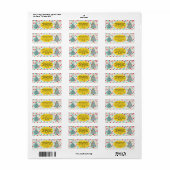 Étiquette Arbre sur les points Adresse de retour de vacances (Feuille entière)