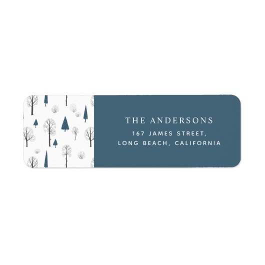 Étiquette Arbre traditionnel Russe d'hiver moderne (Devant)