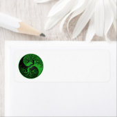 Étiquette Arbre vert et noir de la vie Yin Yang (En situation)