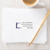 Étiquette Arbre vignes florales violet gauche côté joli grap (En situation)