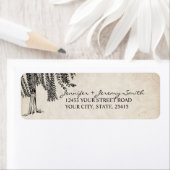 Étiquette Arbre vintage noir à pleurs (En situation)