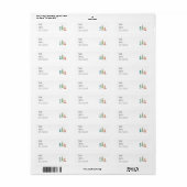 Étiquette arbres arc-en-ciel modernes du milieu du siècle ro (Feuille entière)