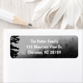 Étiquette Arbres dans le brouillard Adresse de retour Étique (En situation)