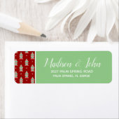 Étiquette Arbres de Noël rayés Snowflakes Adresse (En situation)