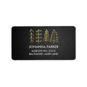 Étiquette Arbres de Noël Rustiques (Devant)