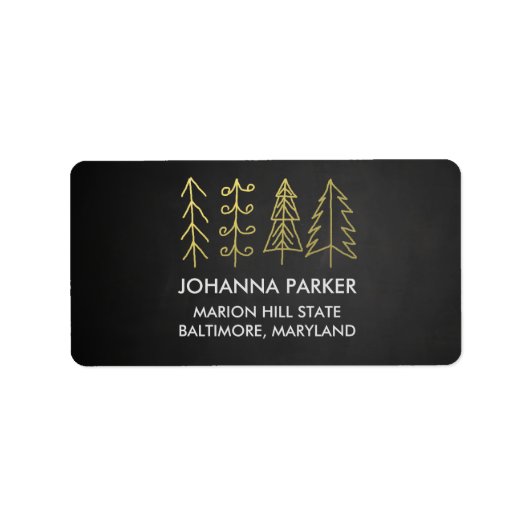 Étiquette Arbres de Noël Rustiques (Devant)