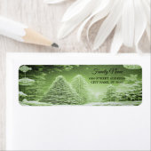 Étiquette Arbres verts Boules de Noël Retourner l'adresse ét (En situation)