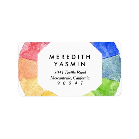 Étiquette Arc en arc-en-ciel anneau couleur moderne cercle c (Devant)