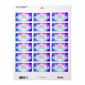 Étiquette Arc-en-ciel Coeur et ailes angéliques (Feuille entière)