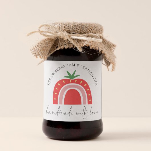 Étiquette Arc-en-ciel de Confiture de Fraise Faite
