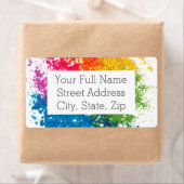 Étiquette Arc-en-ciel en poudre couleur (En situation)