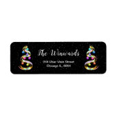 Étiquette Arc en ciel et ornement de Noël noir (Devant)