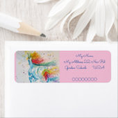 Étiquette Arc en ciel Unicorne Aquarelle Retourner les étiqu (En situation)