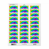 Étiquette Arc-en tiré (Feuille entière)