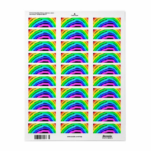 Étiquette Arc-en tiré (Feuille entière)