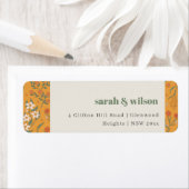 Étiquette Arc Super Jaune Orange Arc Floral Adresse (En situation)