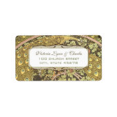 Étiquette Arch Art Nouveau Vineyard Peacock RSVP Adresse (Devant)