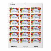 Étiquette Arche à ballons colorés (Feuille entière)