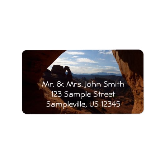 Étiquette Arche délicate à travers la fenêtre rocheuse à Arc (Devant)