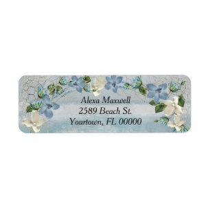 Étiquette Arche florale avec filet nautique
